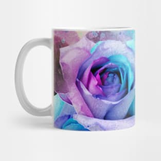 Blue and pink watercolour rainbow roses Mug